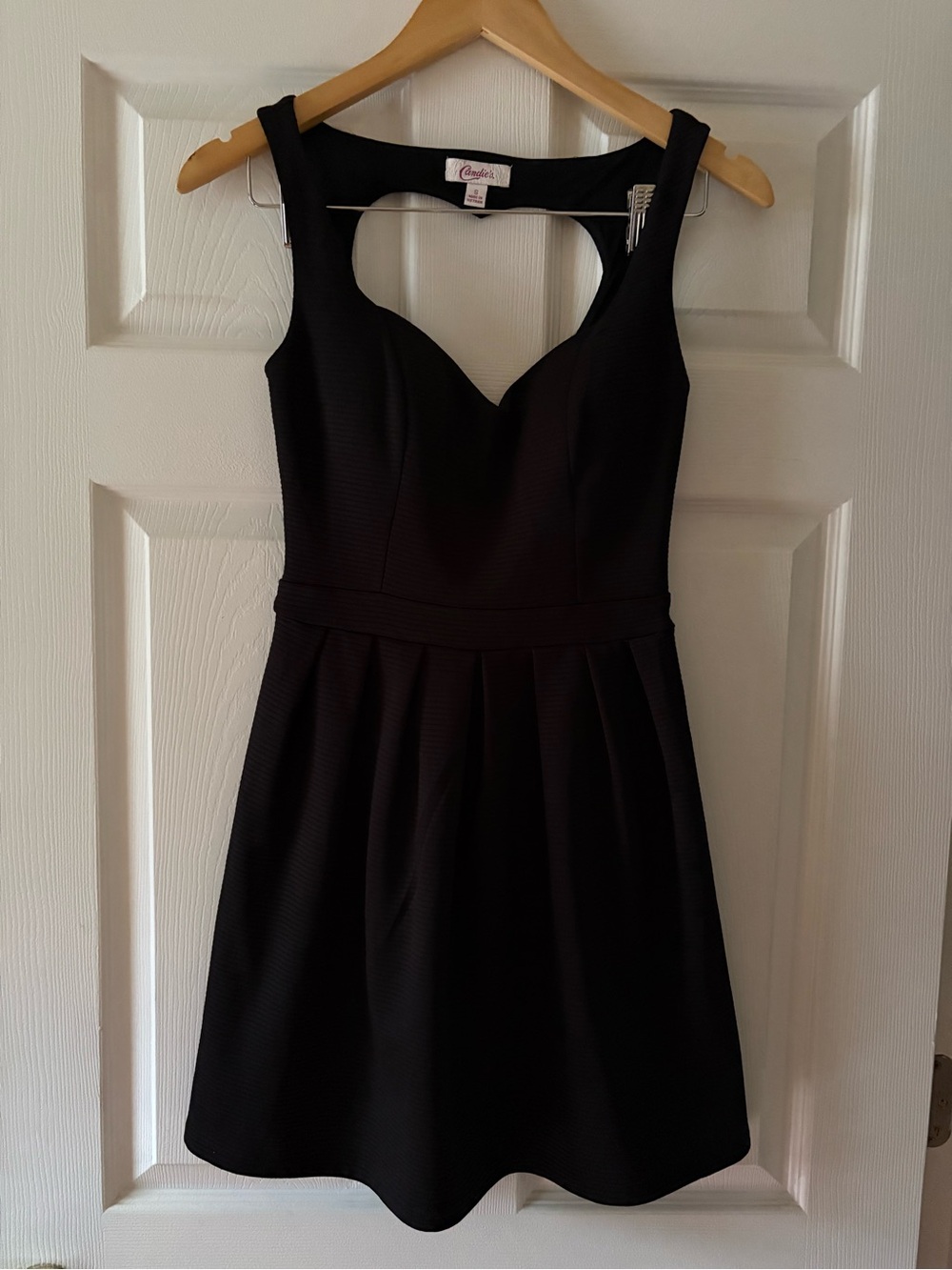 Candie's Black Sleeveless Mini Dress with Heart Cutout